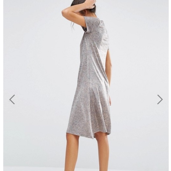 Paul Smith | Silver/Metallic Gold V-Neck Dress 40 - Picture 2 of 7